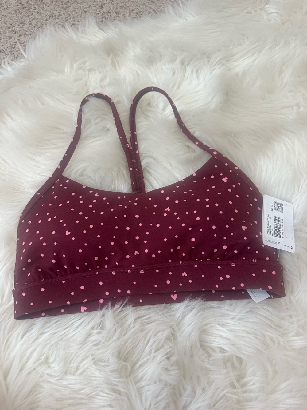 NWT lululemon athletica flow Y nulu bra scattered heart -sold out